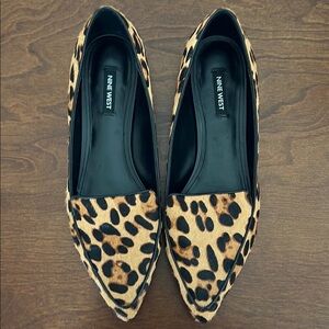 Nine West Leopard Print Pointed-Toe Flat Loafers